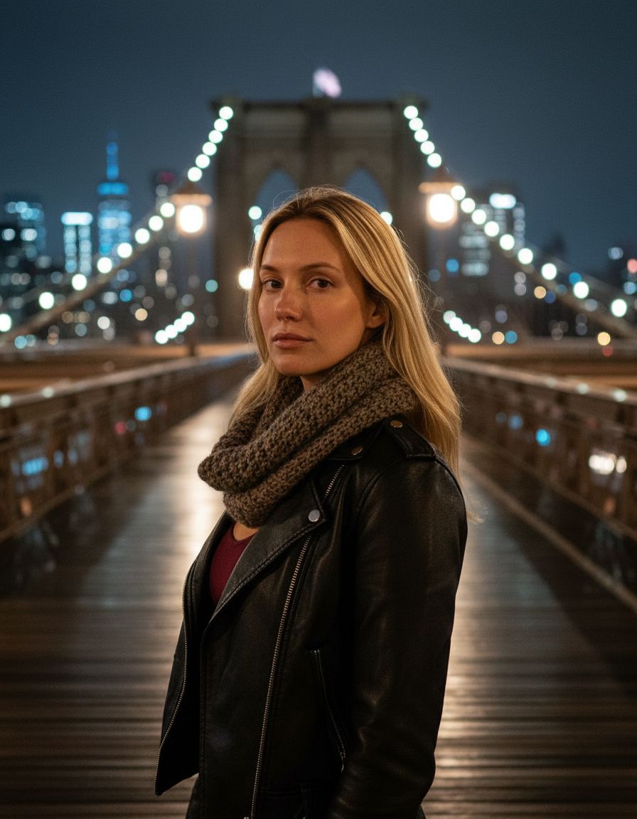 City night portrait example created with Selfee