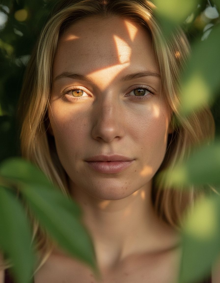 Close-up portrait example created with Selfee